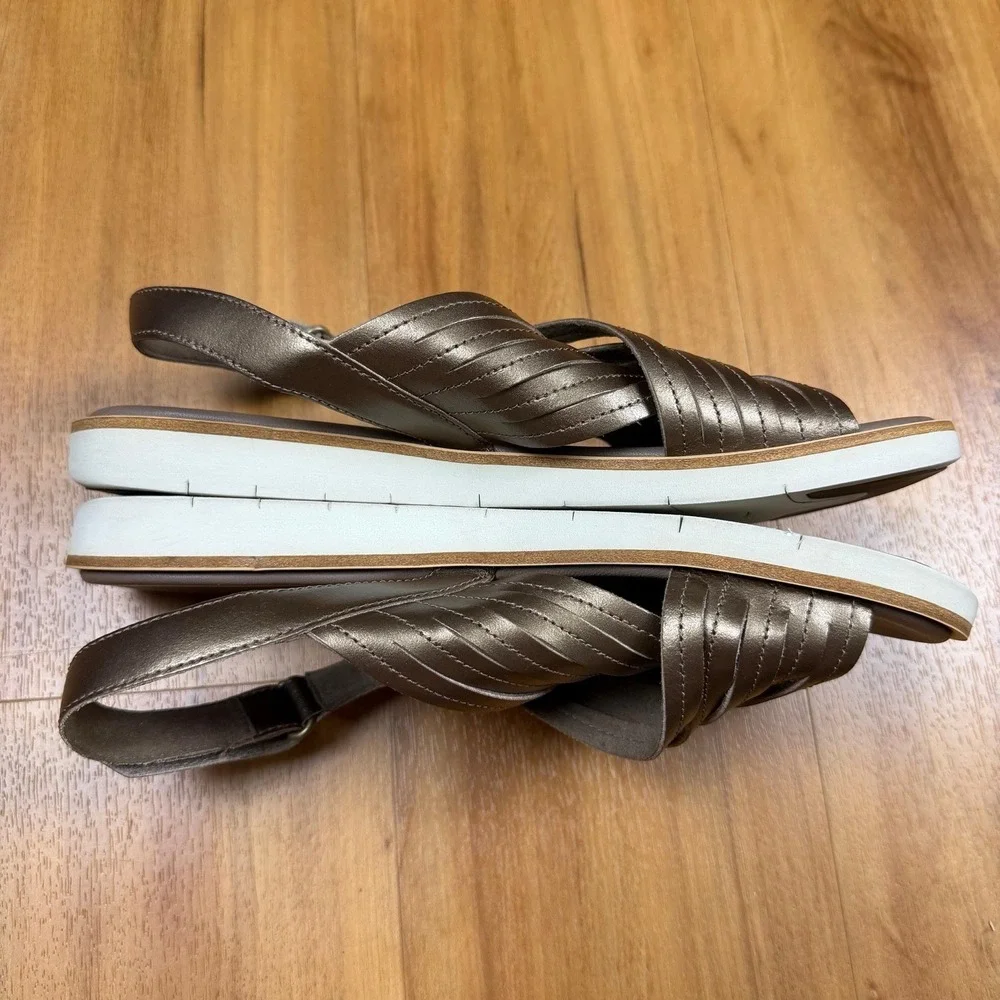 Timberland Womens Sandals 9.5 Bronze SensorFlex Crossband Slingback A1VNA